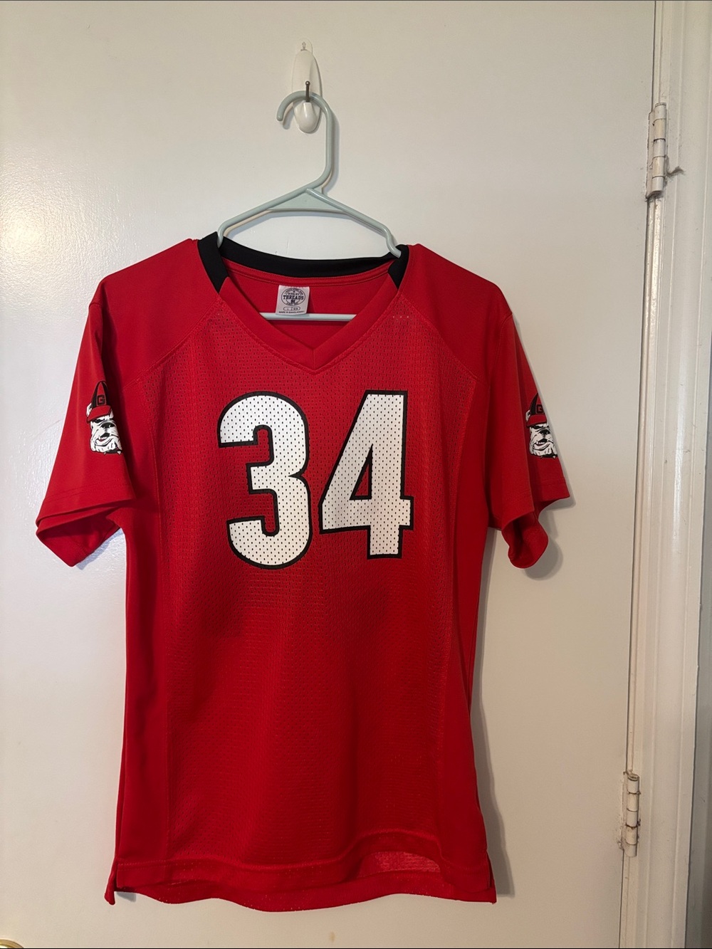 GA Bulldogs Rivalry Threads Red & Black Kids Jersey with White Number 34